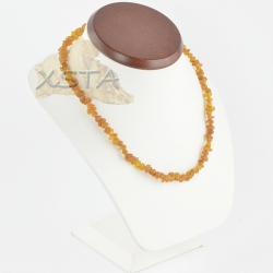 Raw amber necklace baroque cognac
